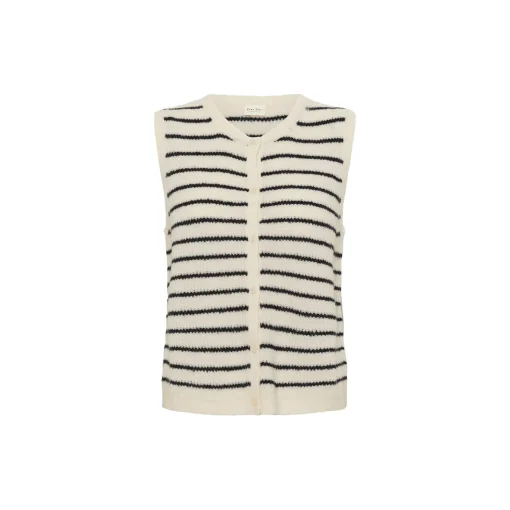 PimiraPW Waistcoat, eggnog/navy stripe