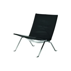 PK22™ Classic læder lænestol, sort