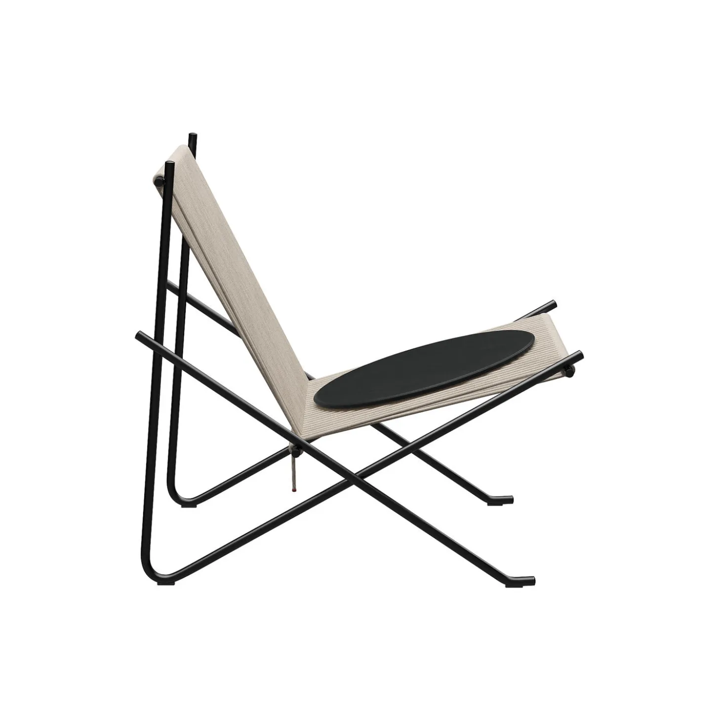 PK4™ stol med hynde, sort/natur/Grace læder