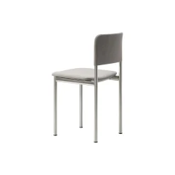 Plan Chair Fully Upholstered, brushed steel/Re-wool 128