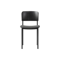 Plan Chair Seat Upholstered, black lacquered ash/Re-wool 198