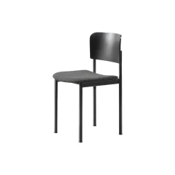 Plan Chair Seat Upholstered, black lacquered ash/Re-wool 198