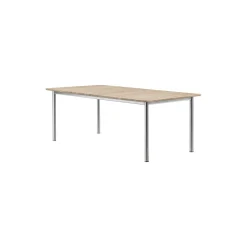 Plan Table Extendable, light oiled oak/brushed steel