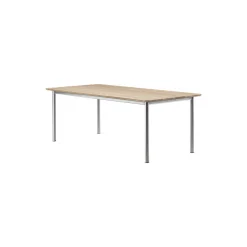 Plan Table, light oiled oak/brushed steel