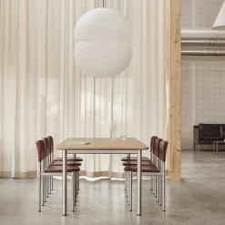 Plan Table, light oiled oak/brushed steel