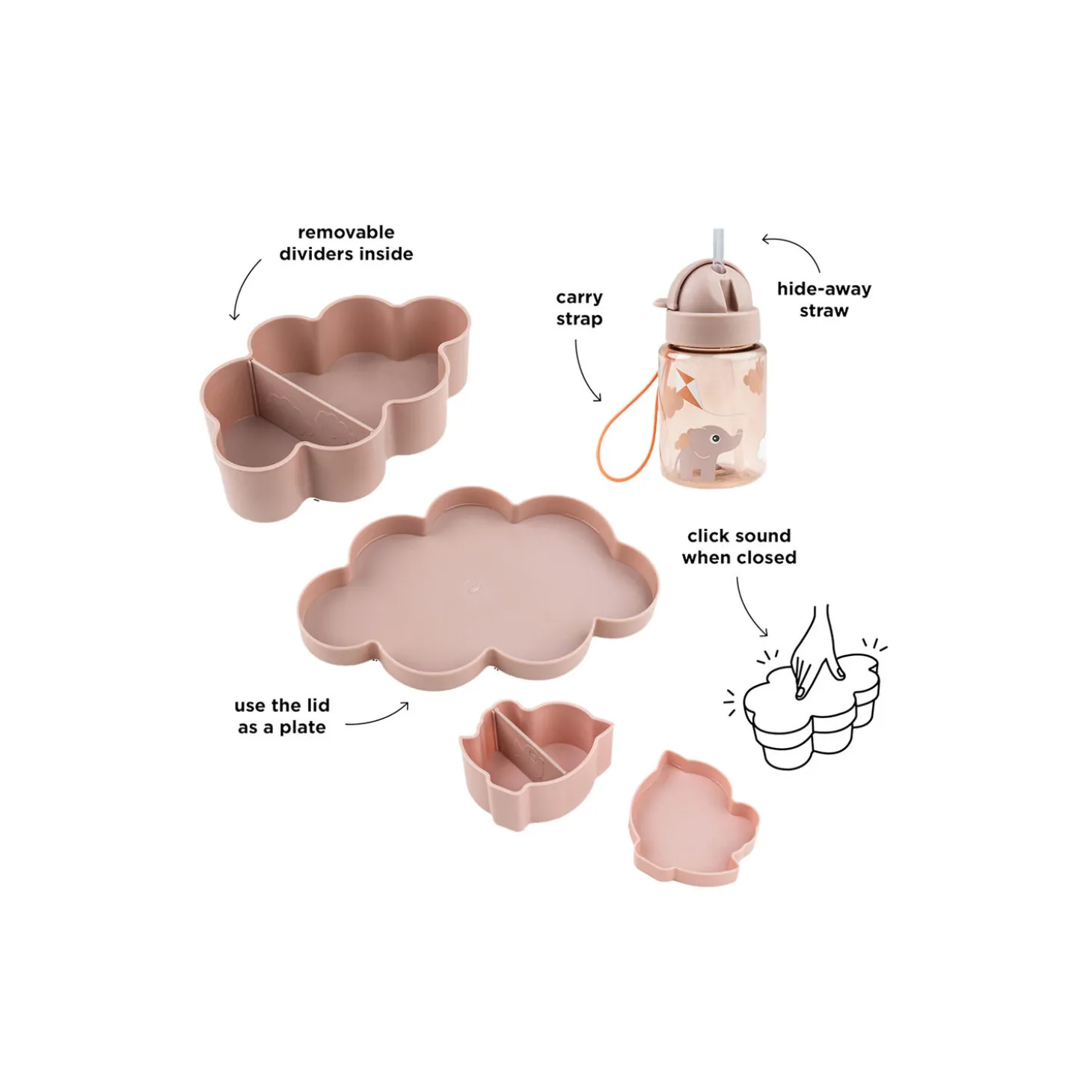 Playground snack & madkasse med drikkedunk, powder