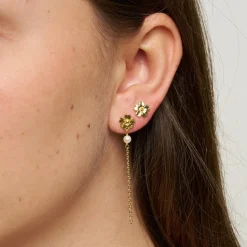 Poppy Perle Øreringe, forgyldt