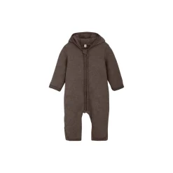 Pram Suit Ears Wool Fleece S, brown melange