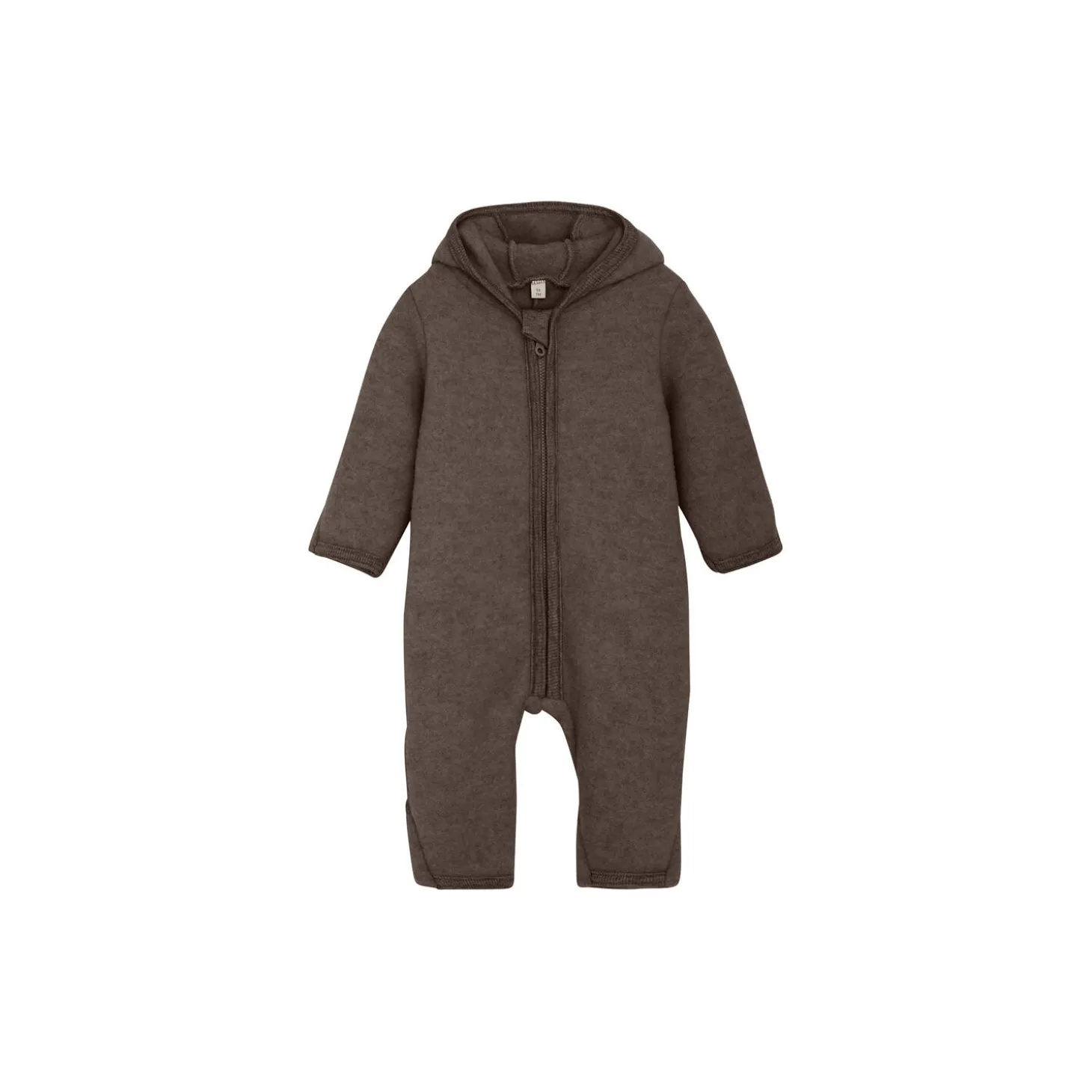 Pram Suit Ears Wool Fleece S, brown melange