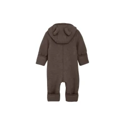Pram Suit Ears Wool Fleece S, brown melange