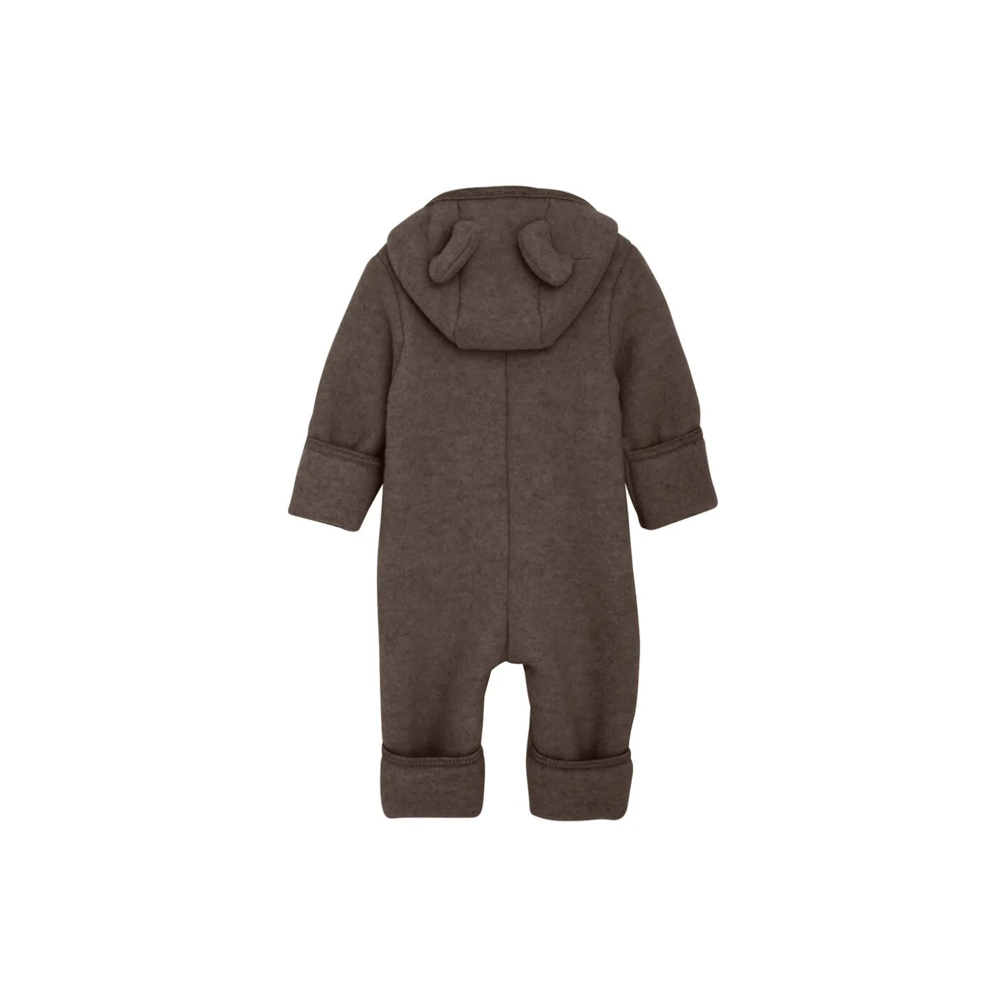Pram Suit Ears Wool Fleece S, brown melange