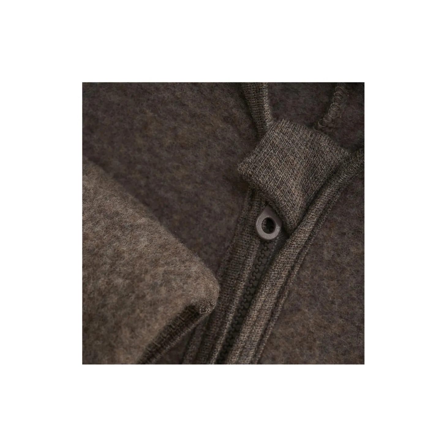 Pram Suit Ears Wool Fleece S, brown melange