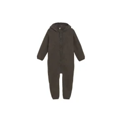 Pram Suit Ears Wool Fleece (M), brown melange
