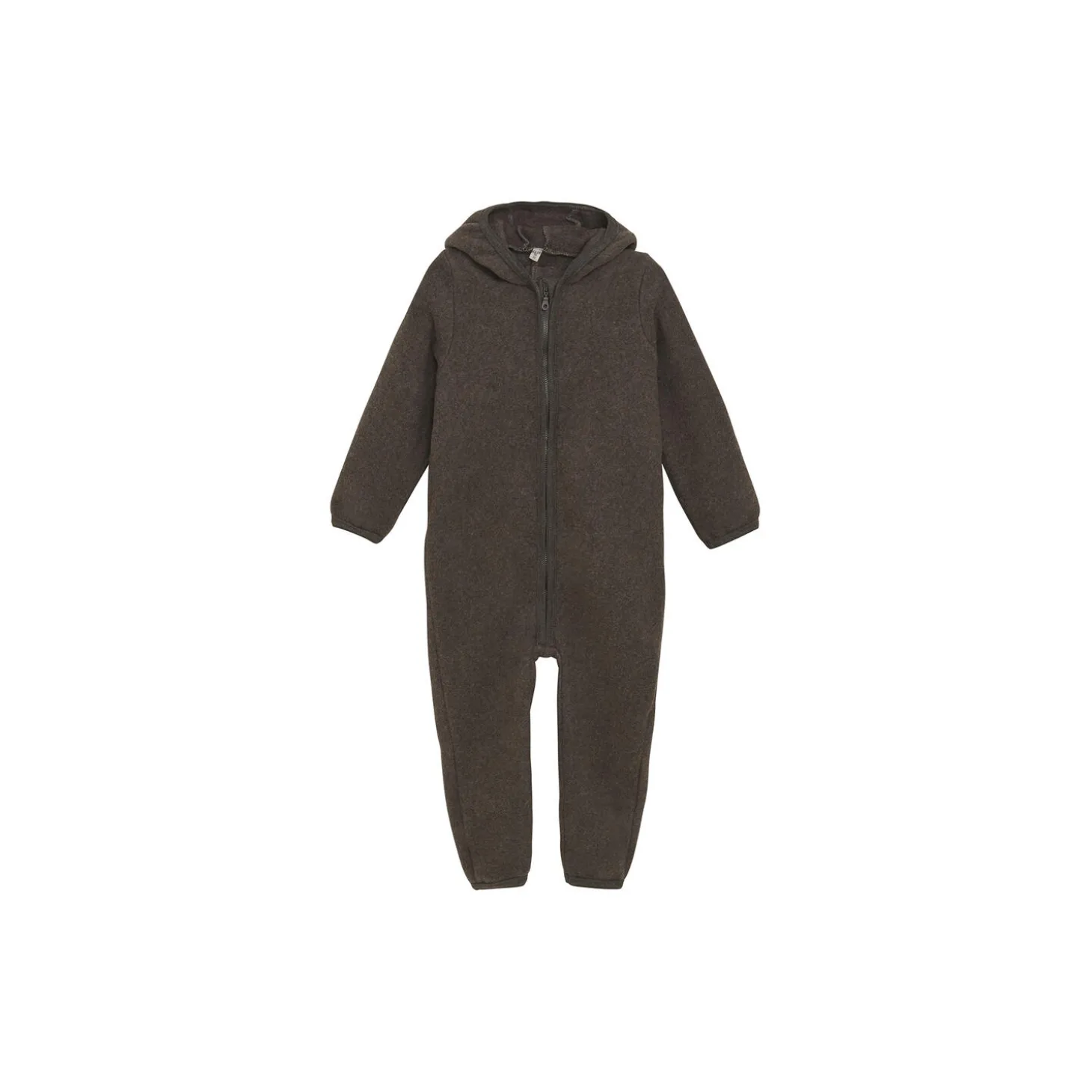 Pram Suit Ears Wool Fleece (M), brown melange