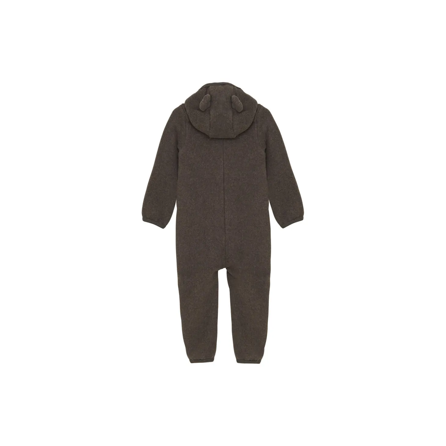 Pram Suit Ears Wool Fleece (M), brown melange