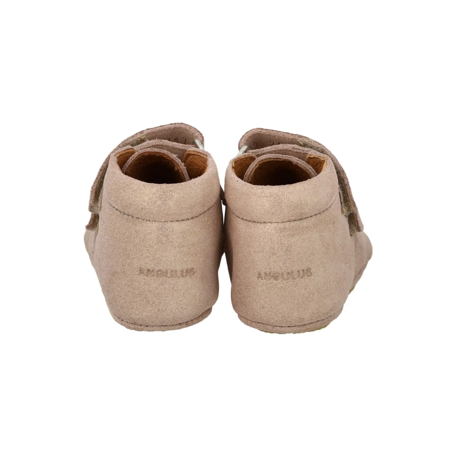 Prewalker lædersko, rose glitter suede