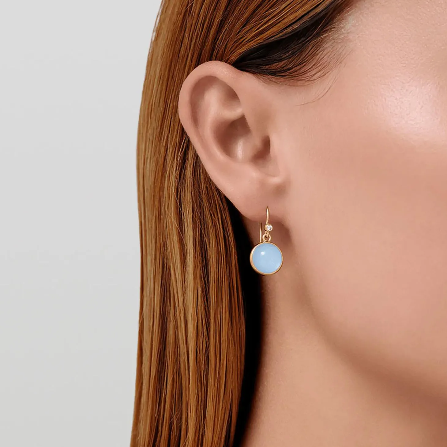 Prime Øreringe, gold/milky aqua