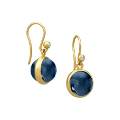 Prime Øreringe, gold/sapphire blue