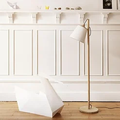 Pull Floor Lamp, oak/white
