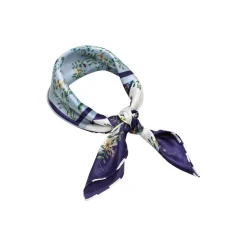 Purple Flower Dot Checker silketørklæde