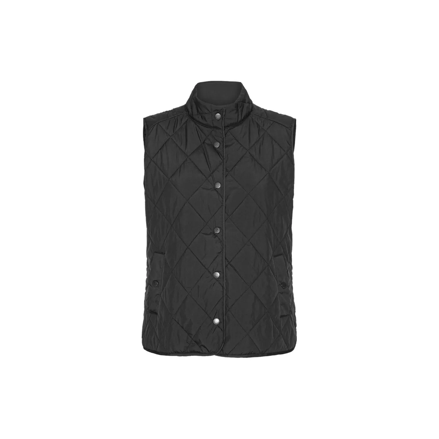 Quilted Short Vest, black
