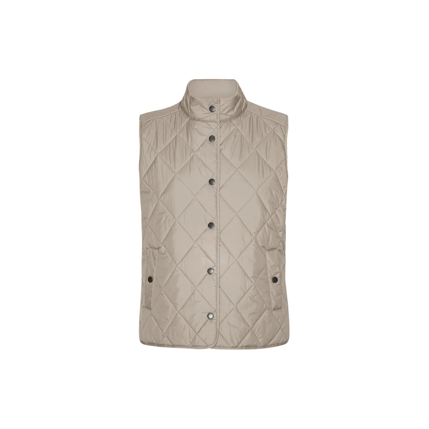 Quilted Short Vest, greige