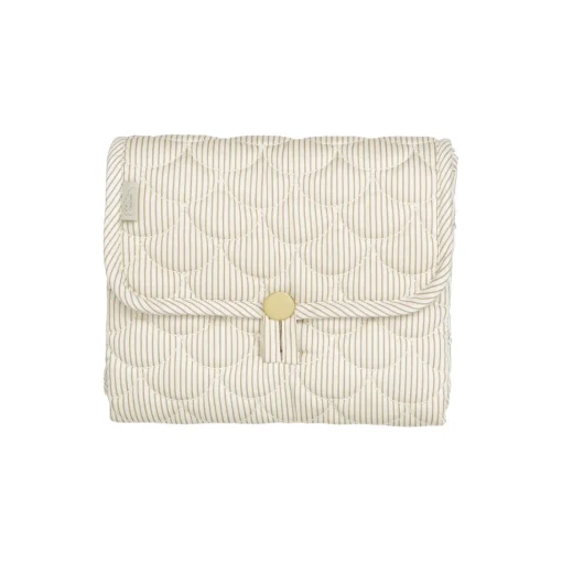 Quiltet pusleunderlag, classic stripes camel