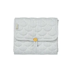 Quiltet pusleunderlag, classic stripes blue/praline