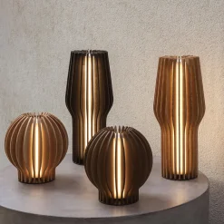 Radiant rund LED lampe, smoked oak