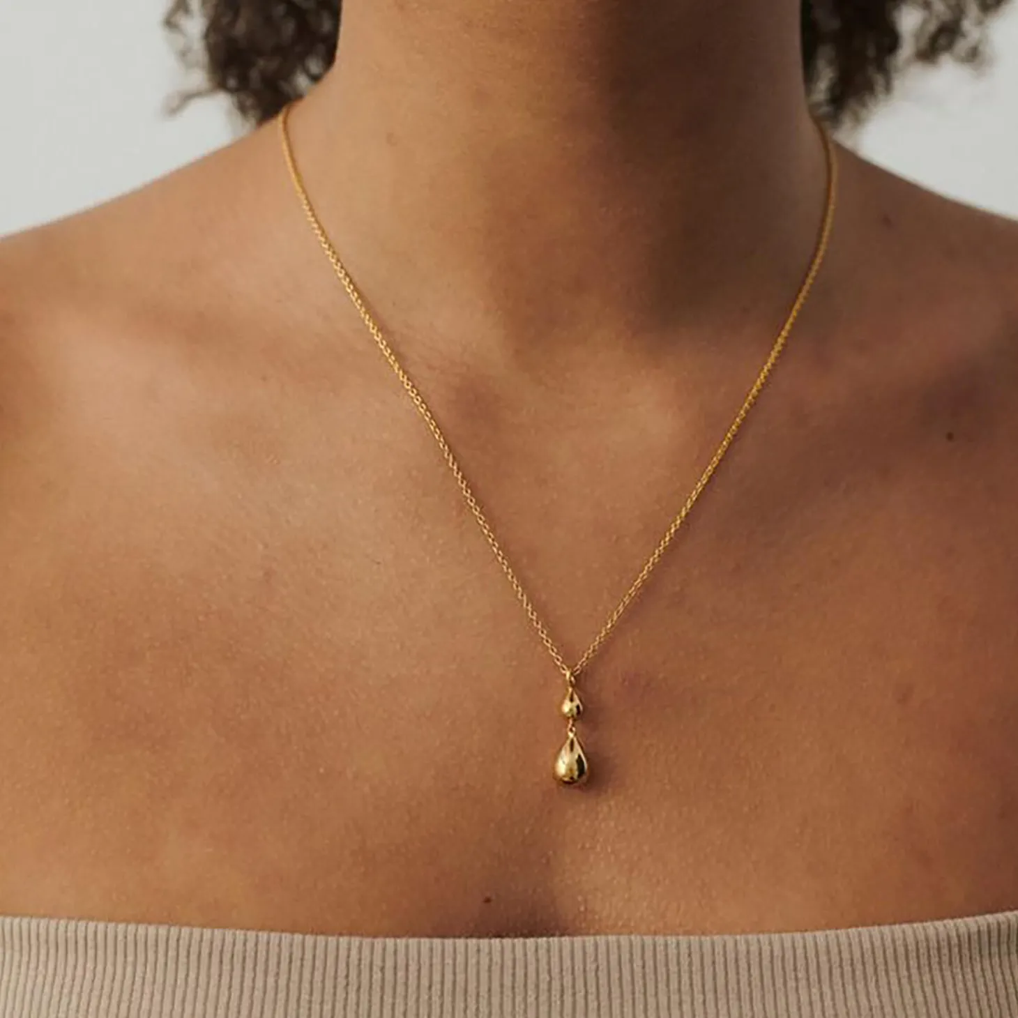 Rain Necklace, forgyldt