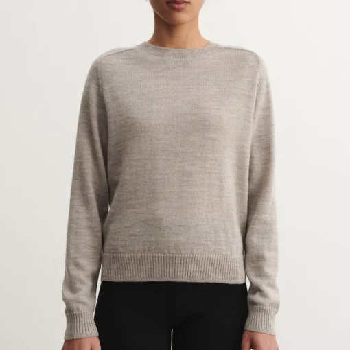 Raw Wool Light Sweater, oat melange