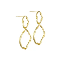 Øreringe dobbelt børstede, guld