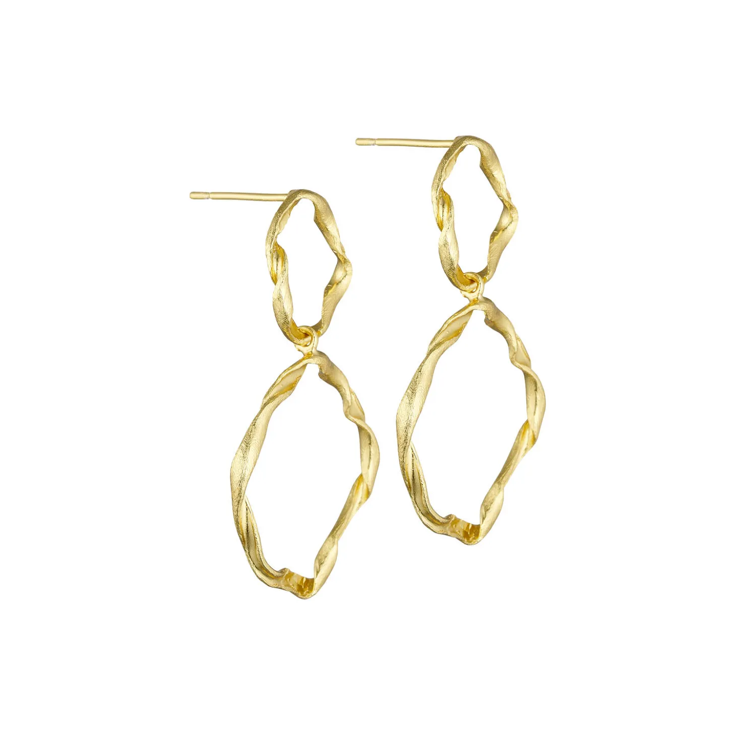 Øreringe dobbelt børstede, guld