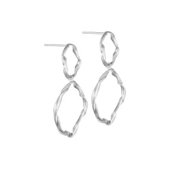 Øreringe dobbelt børstede, sølv