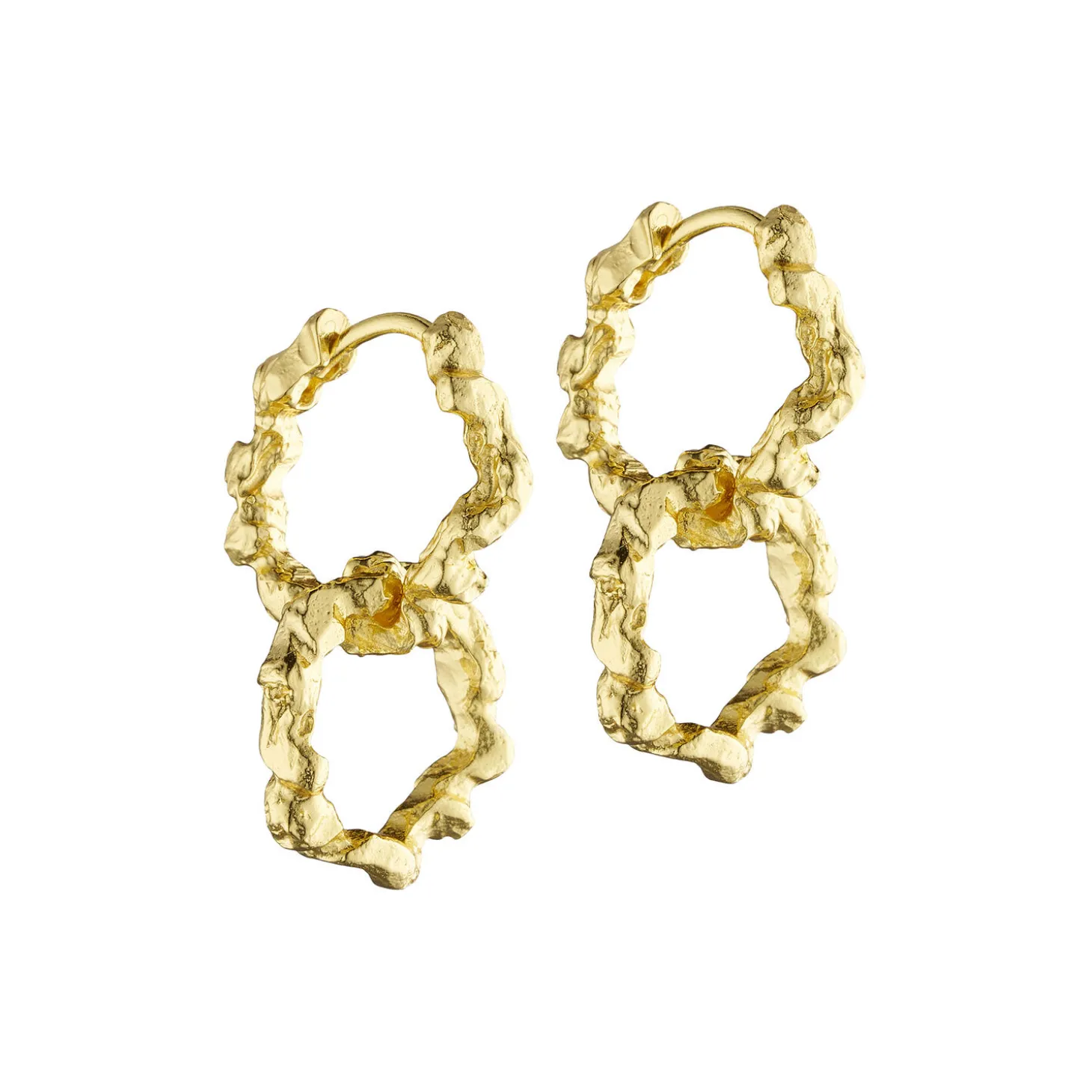 Øreringe dobbelt, guld