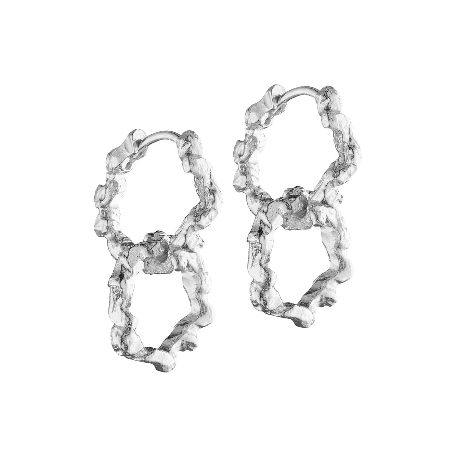 Øreringe dobbelt, sølv