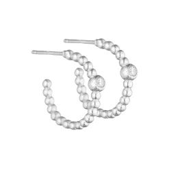 Øreringe med zirkoner, sølv