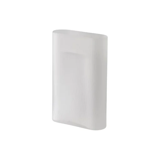 Ridge Vase, white/frosted glass