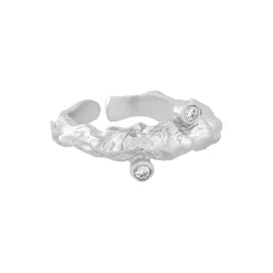 Ring med zirkoner, sølv