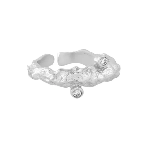 Ring med zirkoner, sølv