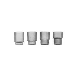 Ripple Small Glasses 4 pcs, smoked grey