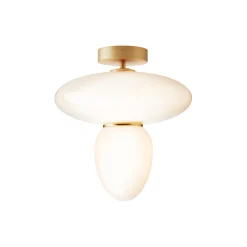 Rizzatto 42 Ceiling Lamp, satin brass/opal