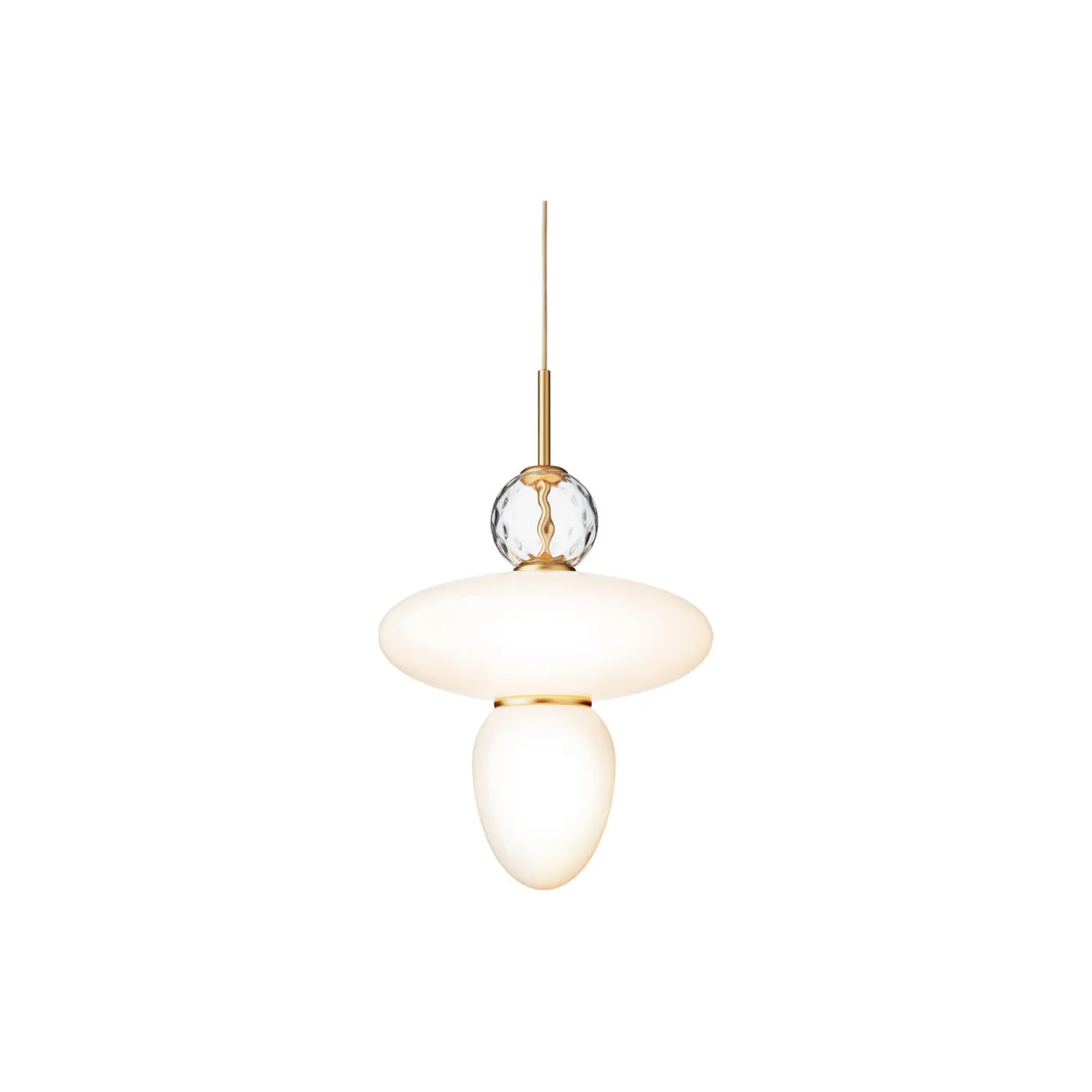 Rizzatto 43 Pendant, satin brass/opal