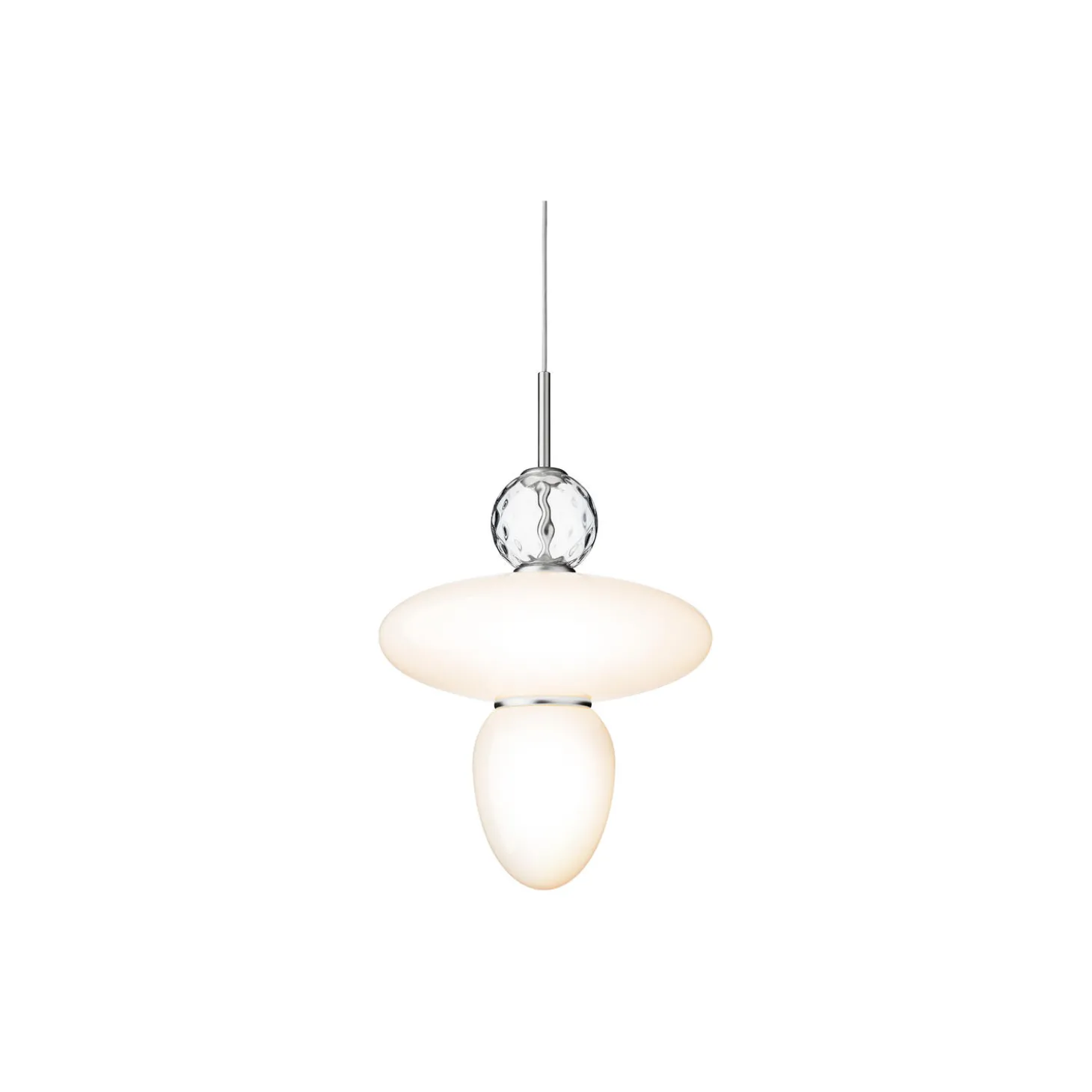 Rizzatto 43 Pendant, satin silver/opal