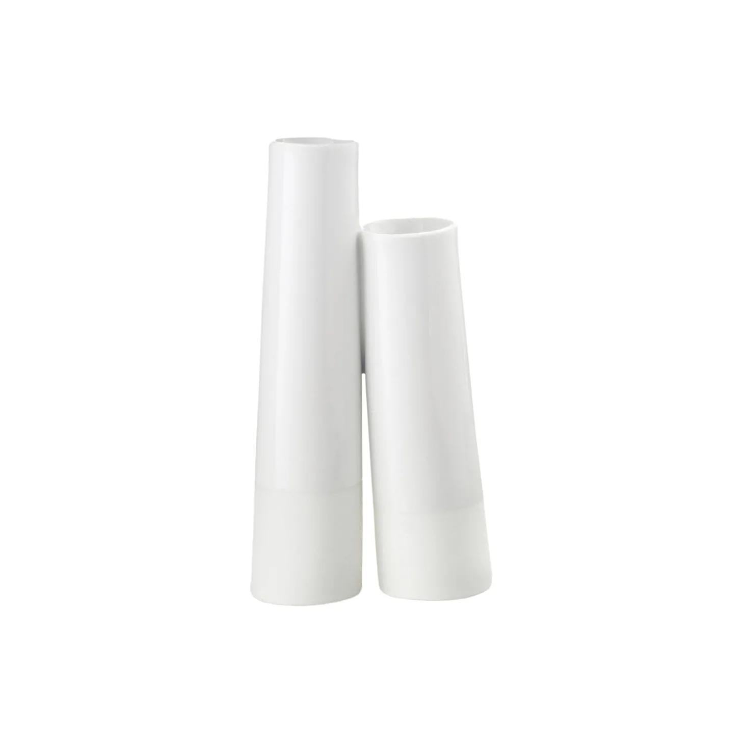 Rørvase 2 rør, hvid