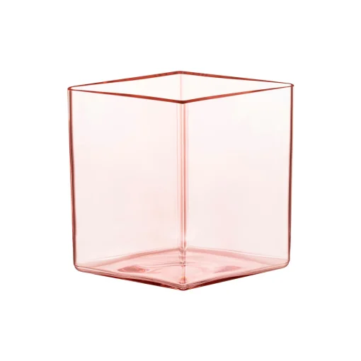 Ruutu vase, salmon pink