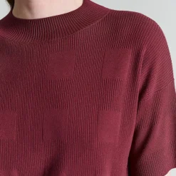Saku kortærmet bluse, maroon