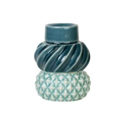 Samsurium Candlestack set of 2 pcs., petrol & peacock