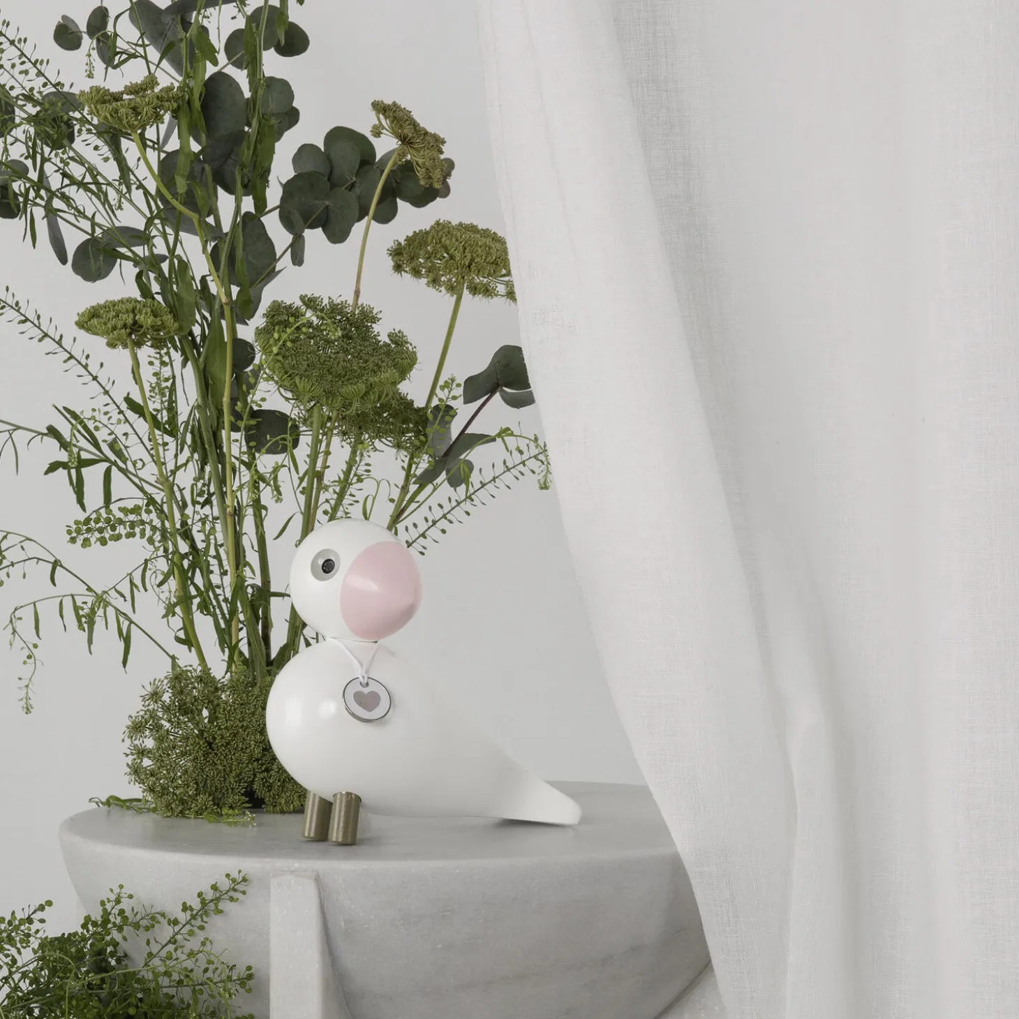 Sangfugl Love, hvid/rosa