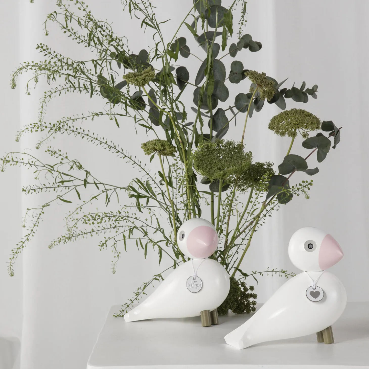 Sangfugl Love, hvid/rosa